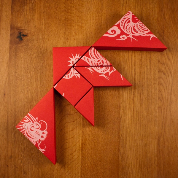 春節禮品盒包裝設計，新年七巧板的妙用