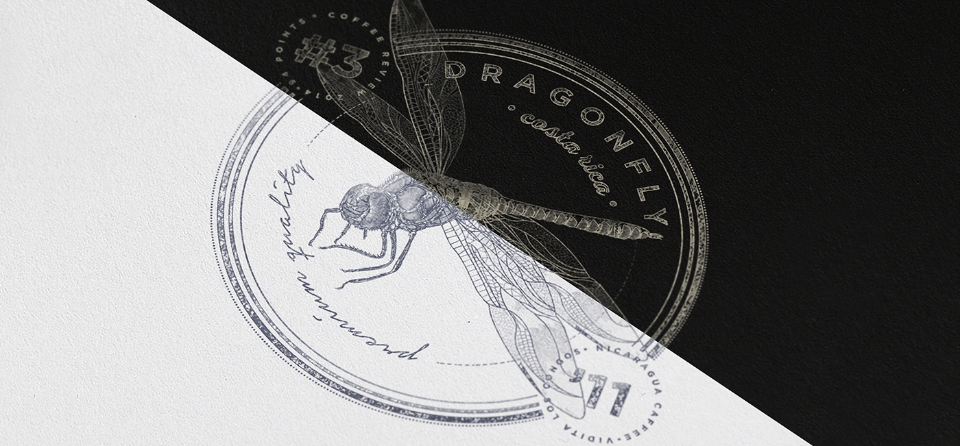 大自然的奇跡，蜻蜓主題的咖啡品牌包裝設計